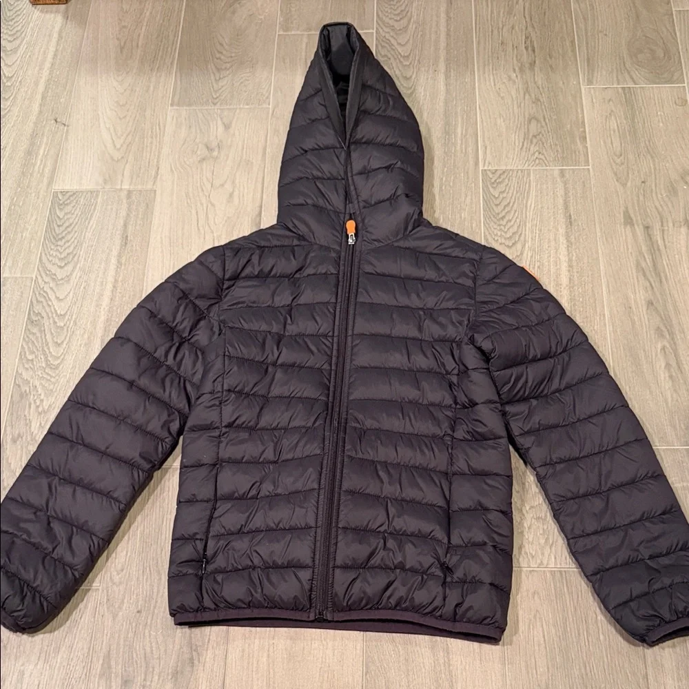 Save The Duck Boys Black Puffer Jacket Size 12